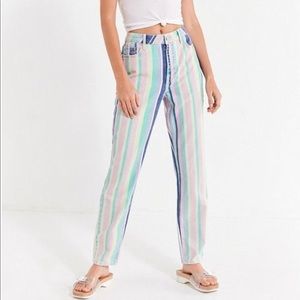 BDG Pastel Rainbow Striped Jeans